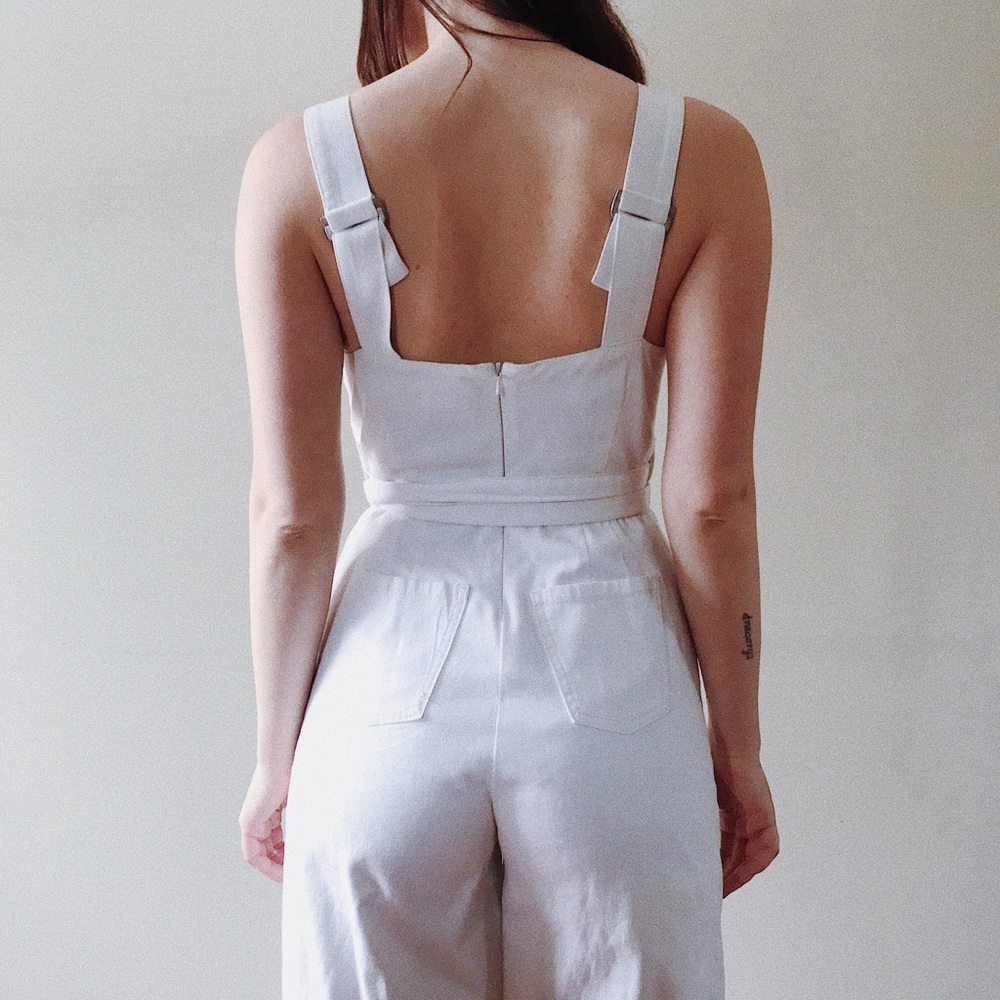 Anthropologie White Wide Leg Jumpsuit